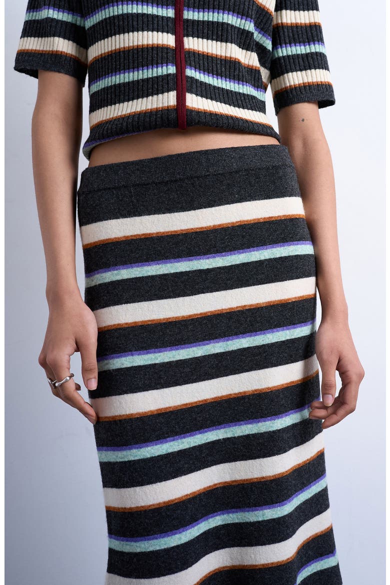 Stripe Knit Maxi Skirt, Alternate, color, BURGUNDY