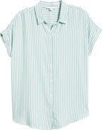 beachlunchlounge Kenzie Stripe Short Sleeve Button-Up Shirt