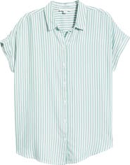 beachlunchlounge Kenzie Stripe Short Sleeve Button-Up Shirt