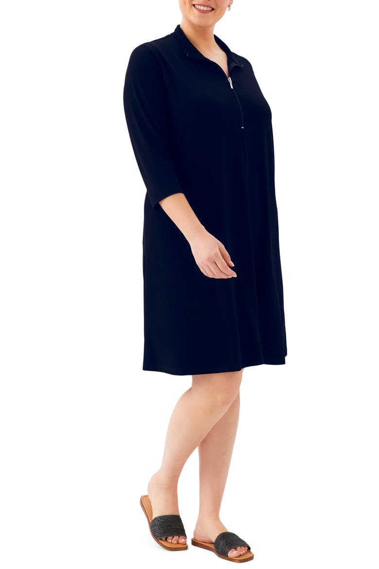 Half Zip Travel Jersey Dress, Alternate, color, NAVY