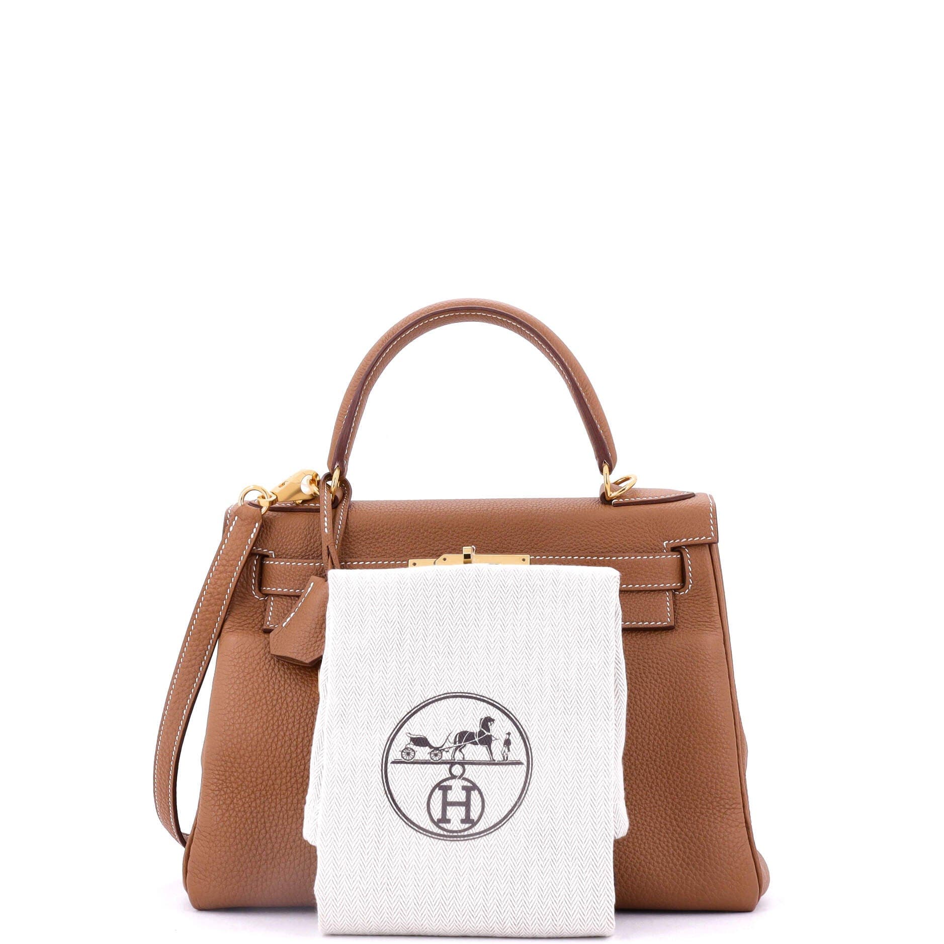 Pre-Owned Hermes Kelly Handbag Brown Togo with Gold Hardware 28, Alternate, color, 