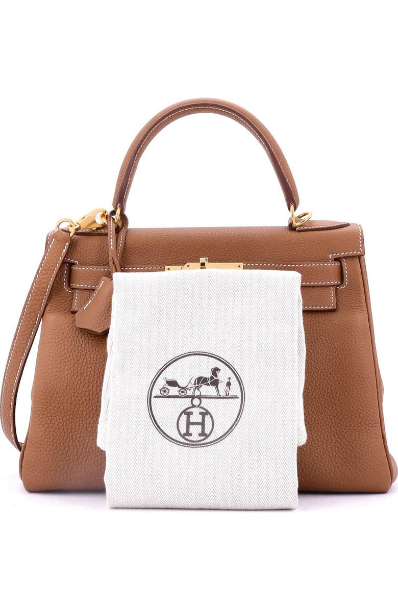 Pre-Owned Hermes Kelly Handbag Brown Togo with Gold Hardware 28, Alternate, color, Gold