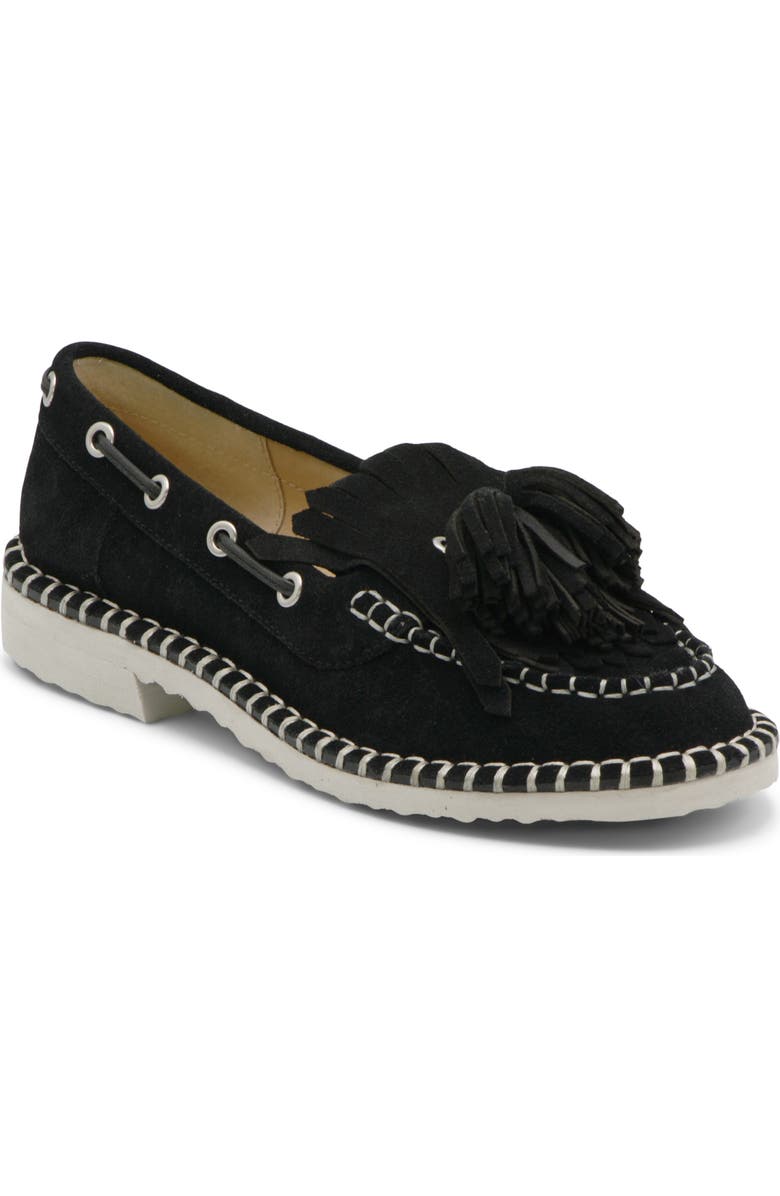 Charles David Poppy Kiltie Fringe Loafer, Main, color, Black