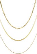 Adornia 18k Gold Plated Set of 3 Layered Necklaces