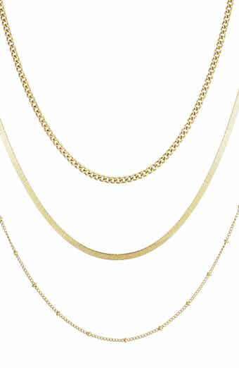 18k Gold Plated Set of 3 Layered Necklaces