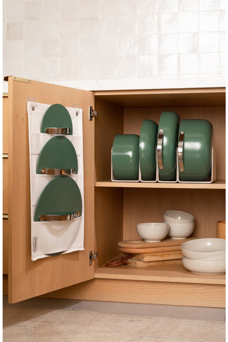 Non-Toxic Ceramic Non-Stick 7-Piece Cookware Set with Lid Storage, Alternate, color, SAGE