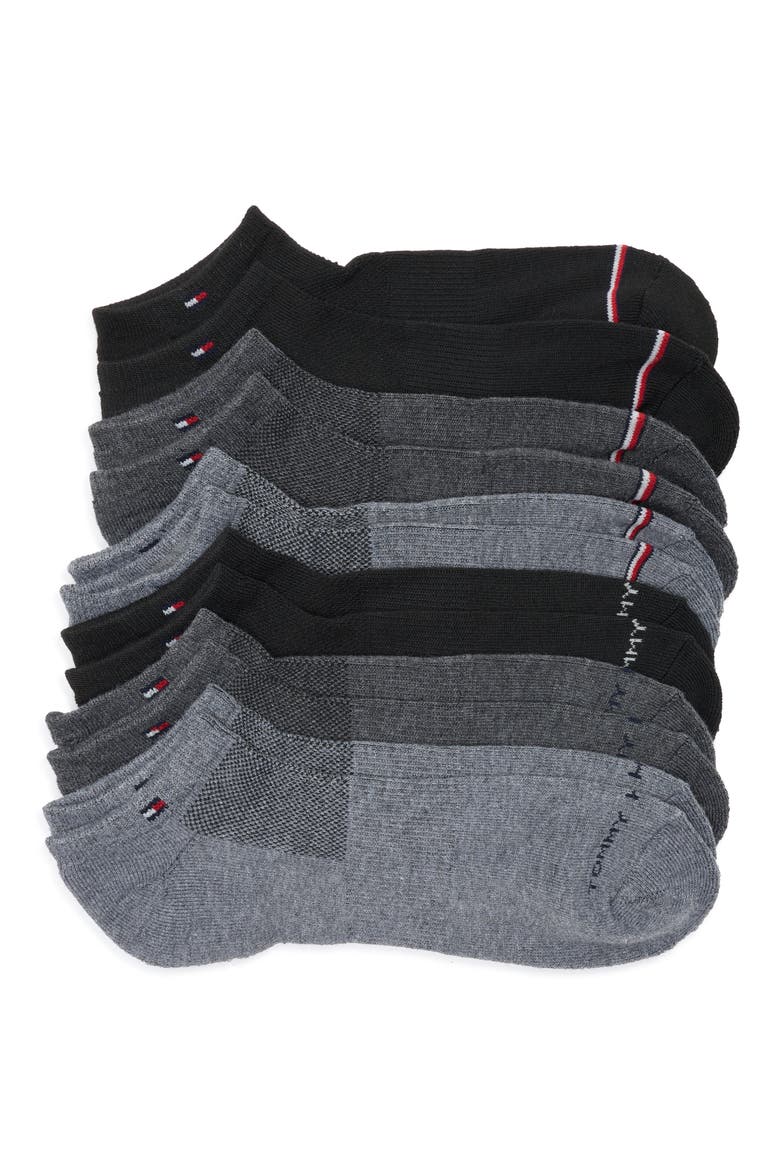 6-Pack Terry No-Show Socks, Main, color, BLACK ASSORTED