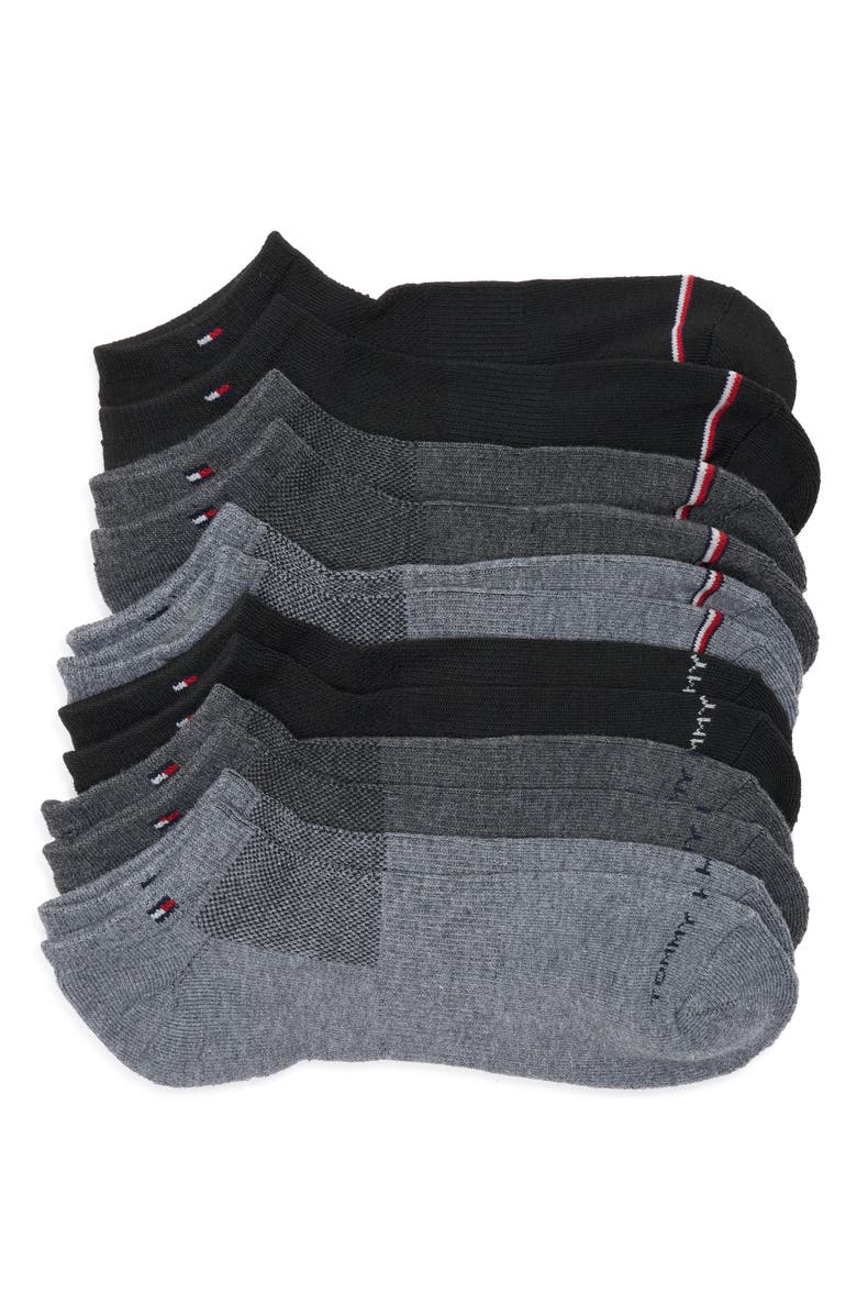 Tommy Hilfiger 6-Pack Terry No-Show Socks, Main, color, Black Assorted