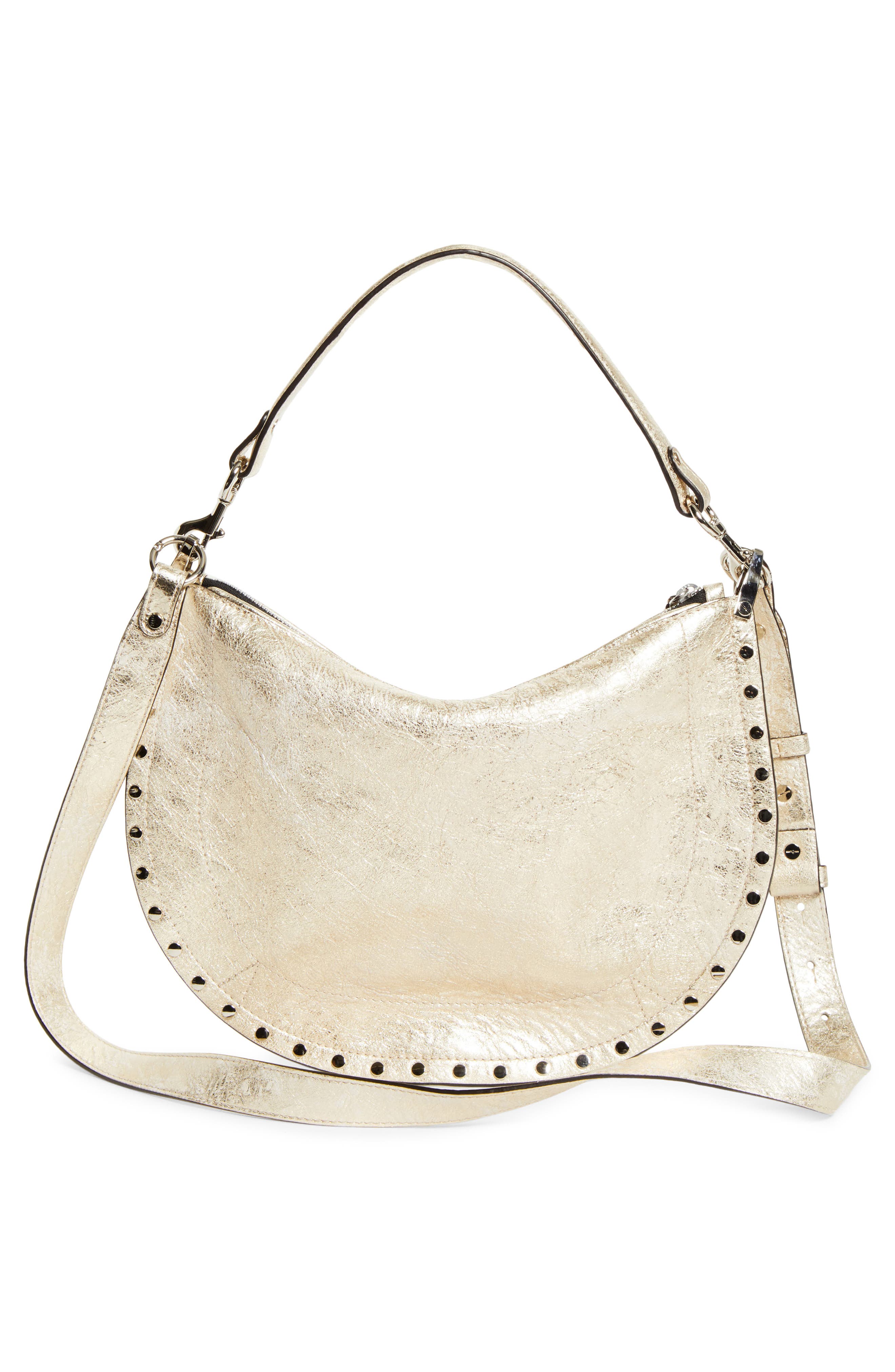 Oskan Soft Zip Leather Shoulder Bag, Alternate, color, LIGHT GOLD