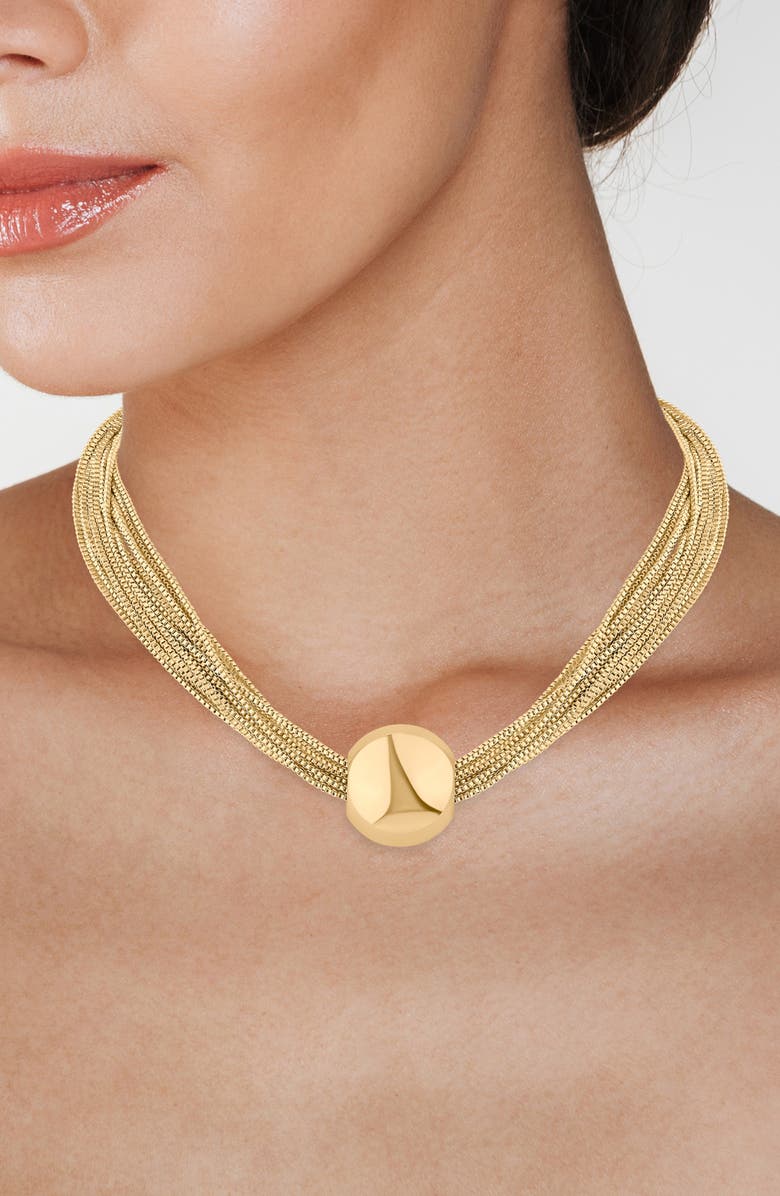 JARDIN Ball Box Chain Collar Necklace, Alternate, color, Gold