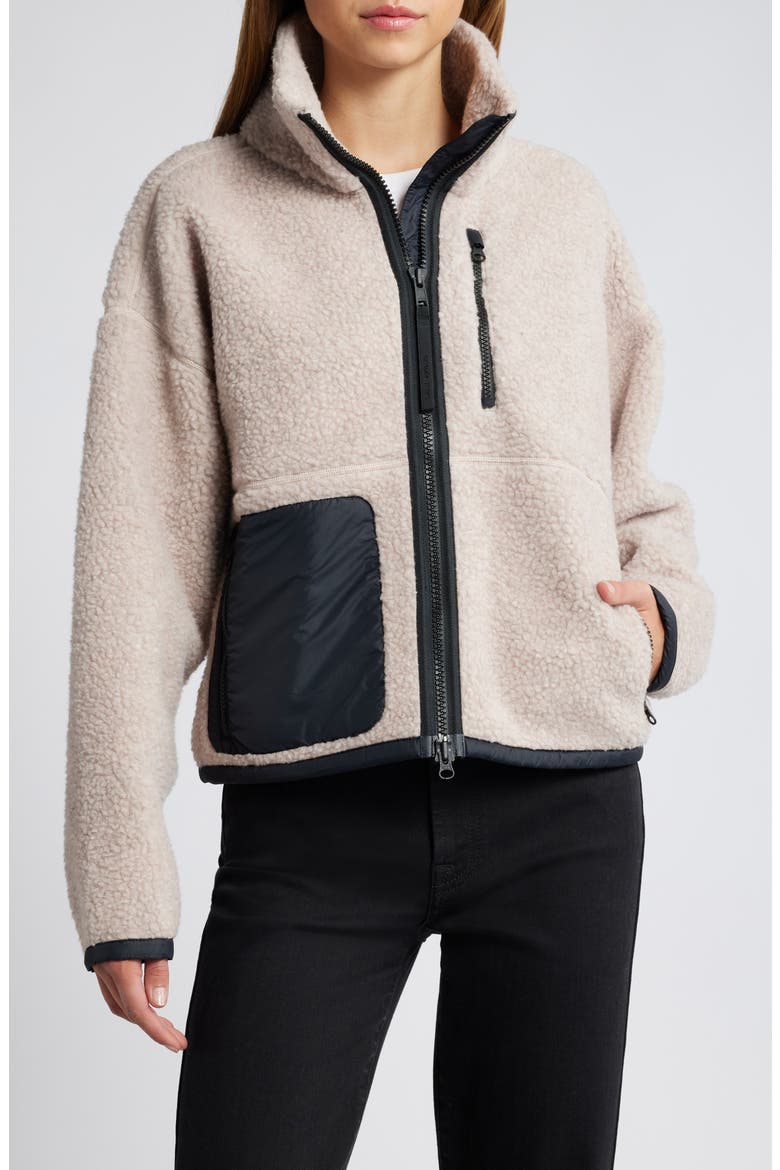 Simcoe Fleece Zip-Up Jacket, Main, color, LUCENT ROSE