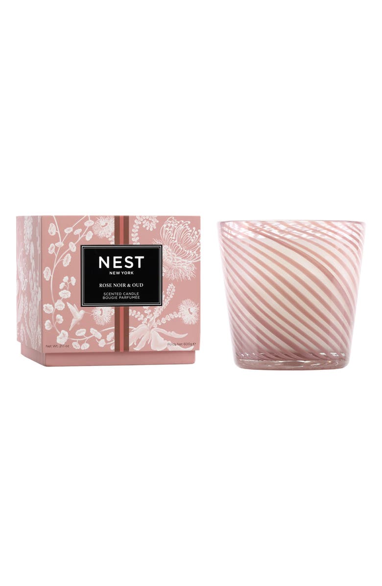 NEST New York Rose Noir & Oud 3-Wick Candle, Main, color, 