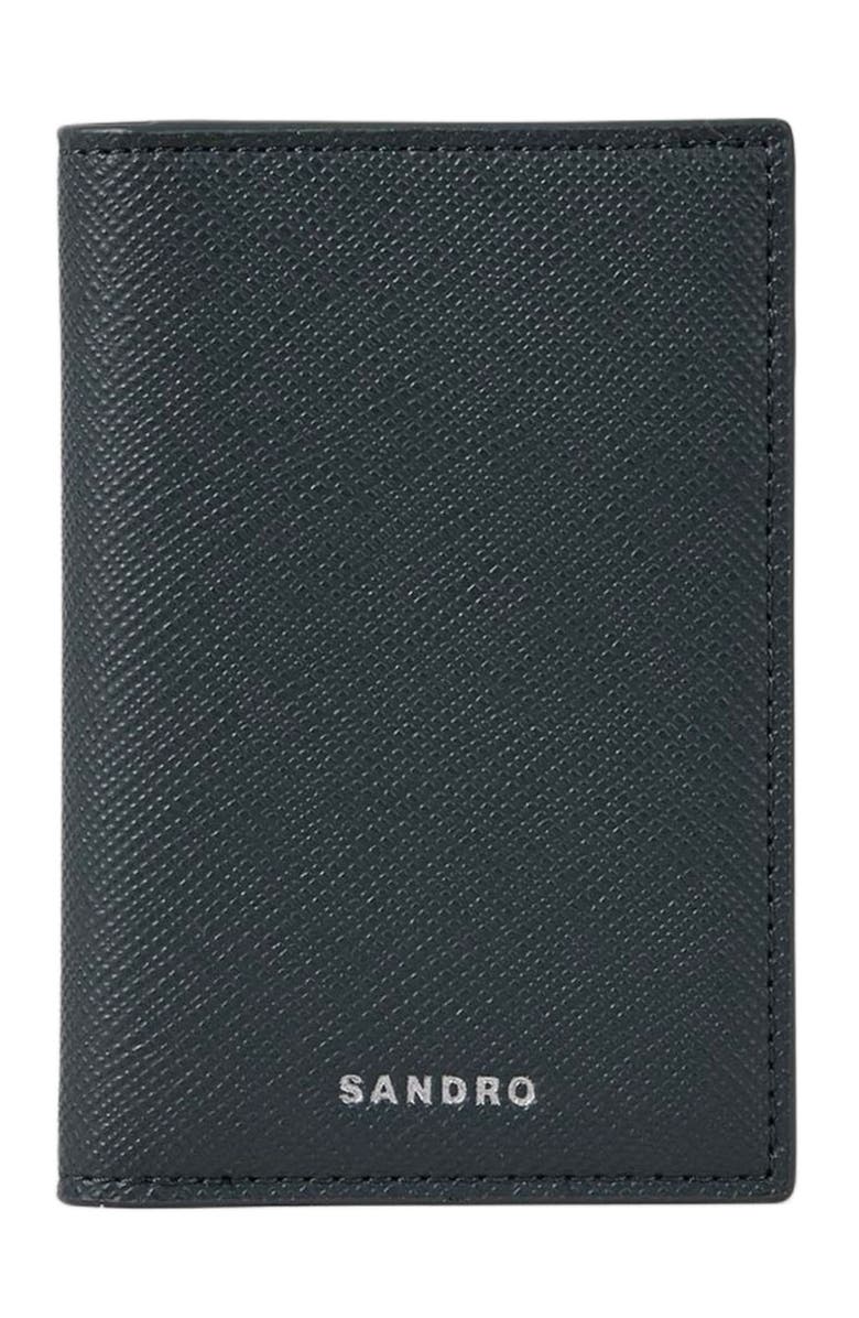 SANDRO Reconstituted leather leather wallet, Main, color, Steel