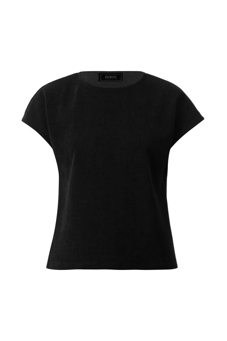 Corduroy Off-Shoulder Top, Alternate, color, Black