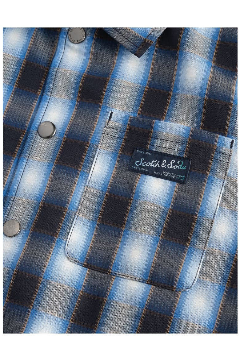 Kids' Plaid Shirt Jacket, Alternate, color, SKY CAPTAIN