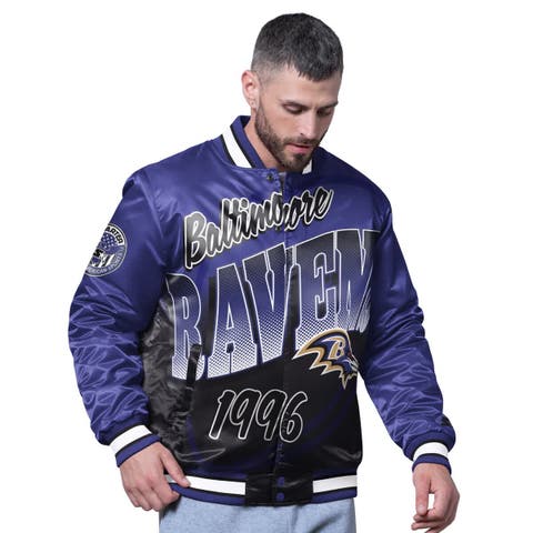 Men
s Starter Purple Baltimore Ravens Pass Rush Varsity Full-Snap Jacket