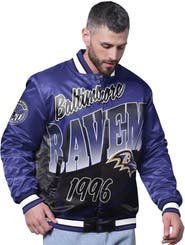 STARTER Men's Starter Purple Baltimore Ravens Pass Rush Varsity Full-Snap Jacket