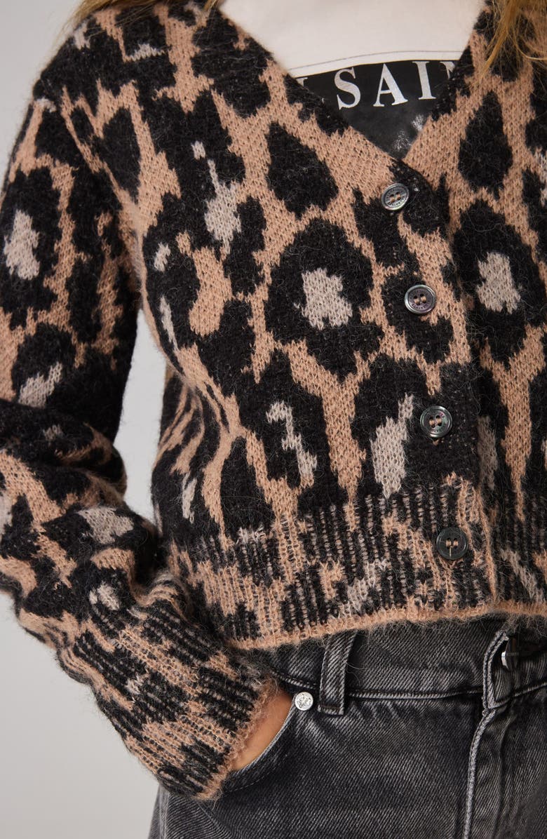 smALLSAINTS by ALLSAINTS Kids' Leopard Jacquard Cardigan, Alternate, color, 