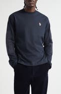 Moncler Long Sleeve Mixed Media T-Shirt