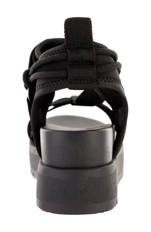 Mia Mileni Platform Wedge Sandal In Black