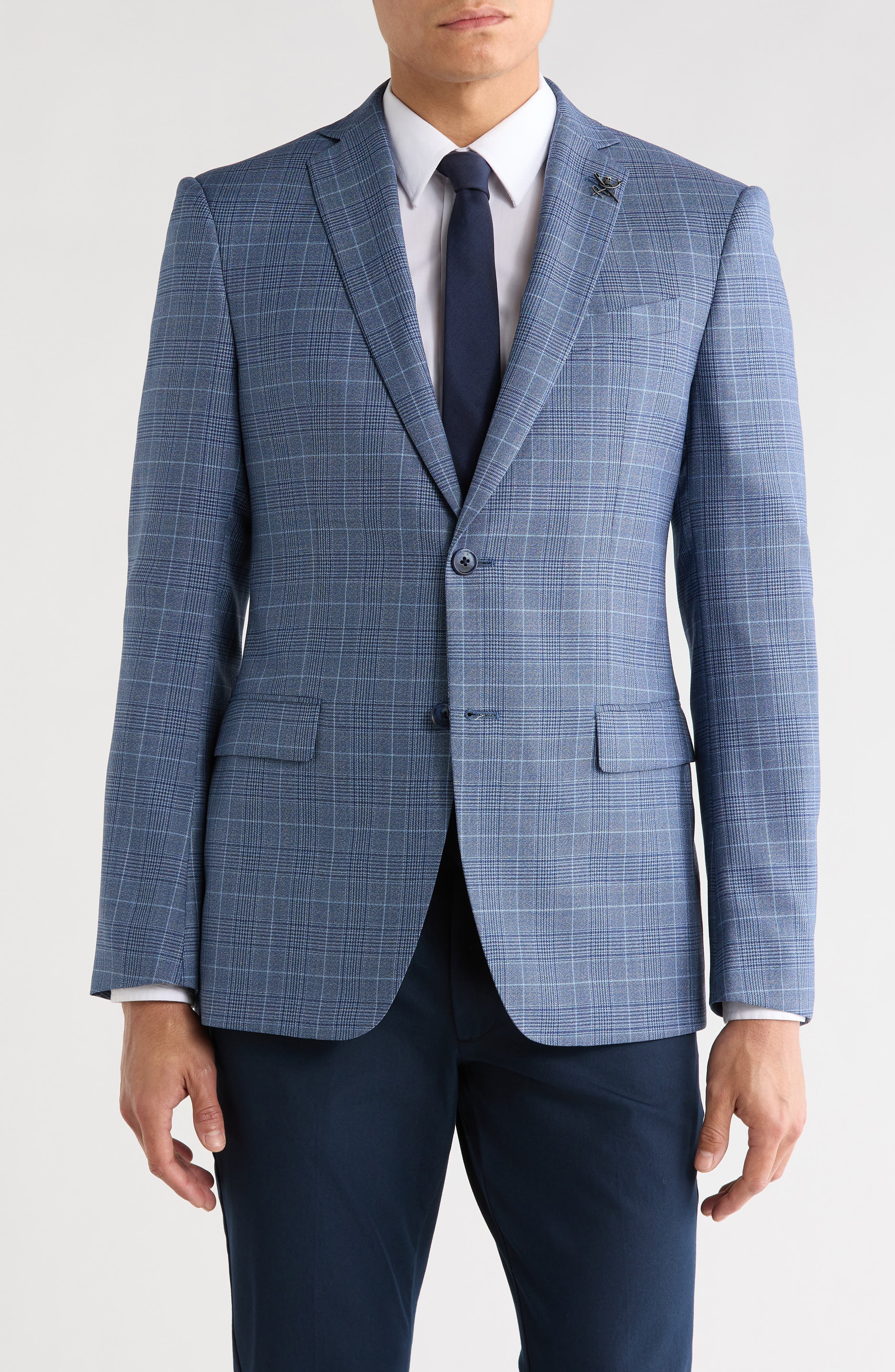 John Varvatos Star USA Plaid Two-Button Sport Coat