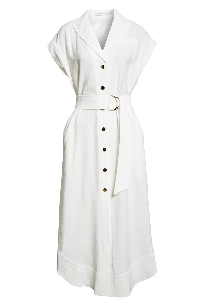 Celia Belted Midi Dress, Alternate, color, IVORY