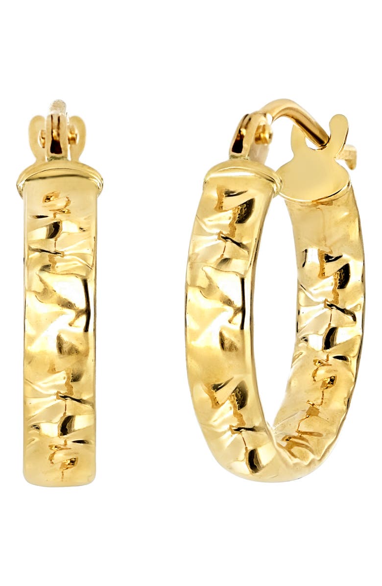 Bony Levy 14K Gold Oval Diamond Cut Hoop Earrings, Main, color,
