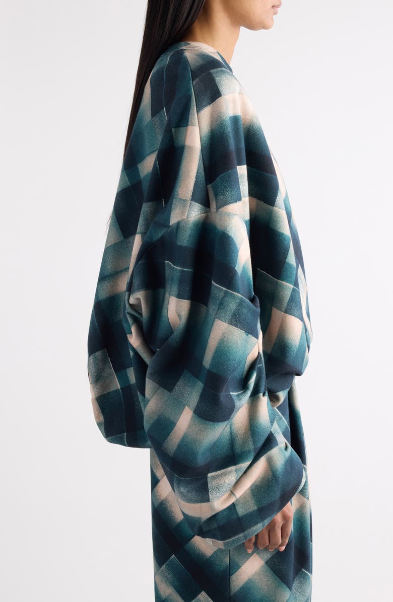 Dries Van Noten Hannett Spray Check Oversize Sweatshirt, Alternate, color, Bottle