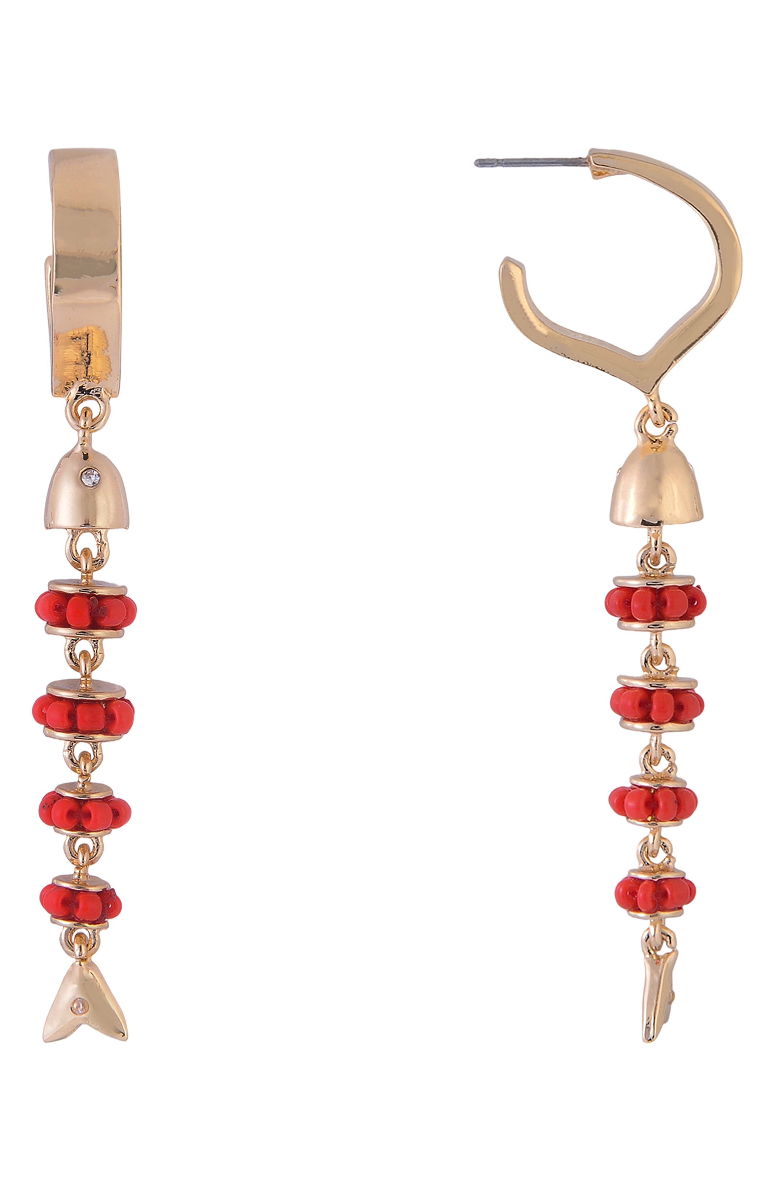Rachel Roy Beaded Fish Drop Earrings