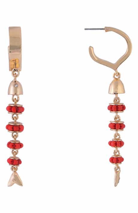 Rachel Roy Beaded Fish Drop Earrings