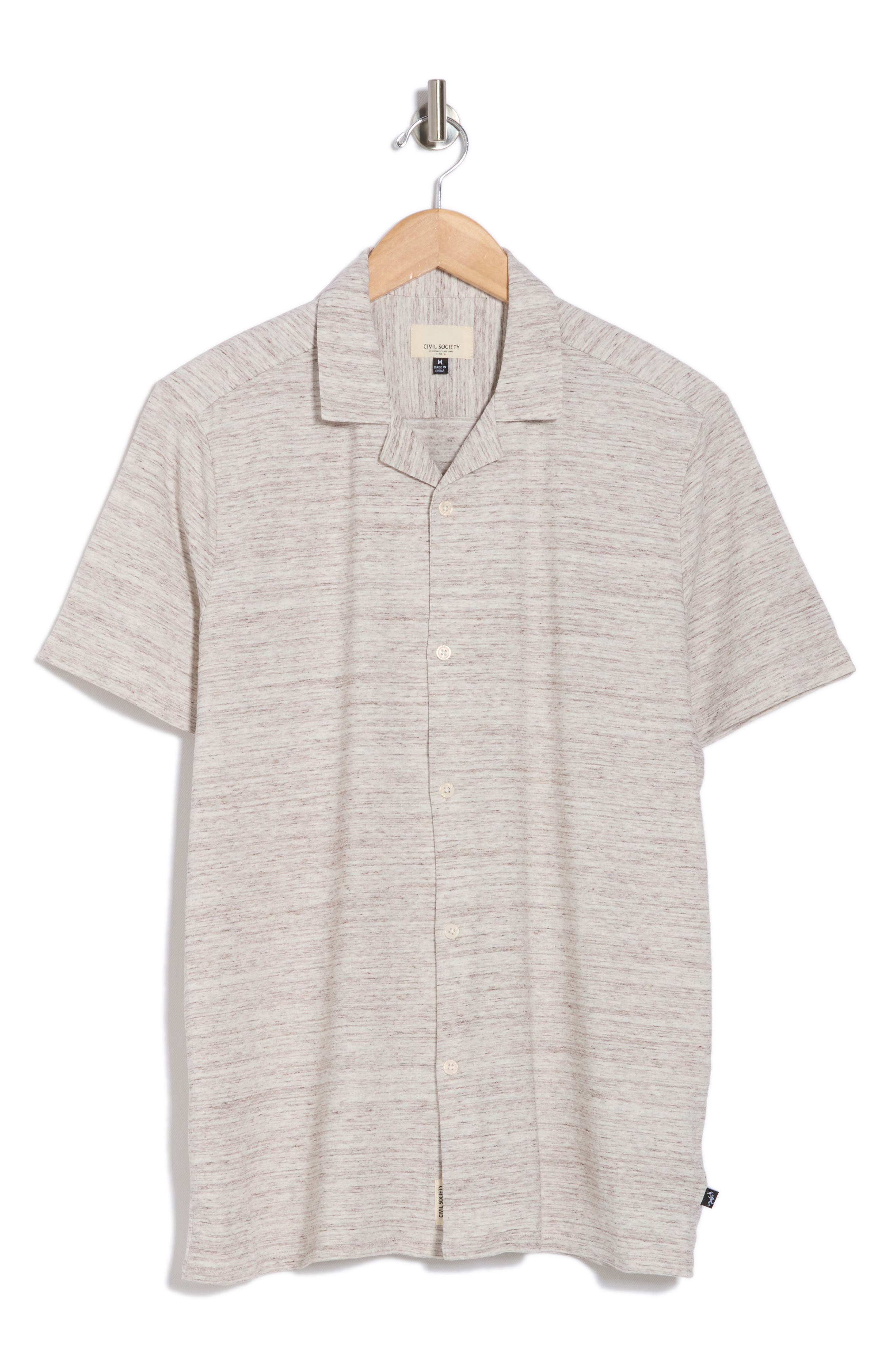 Civil Society Relaxed Fit Pointelle Stitch Camp Shirt (Men) | Nordstromrack