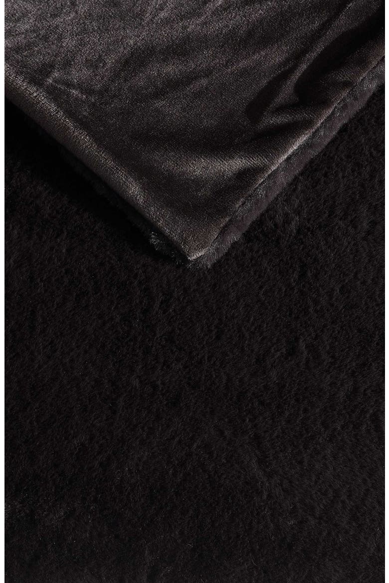 Solid Faux Fur Throw, Alternate, color, DARK BROWN