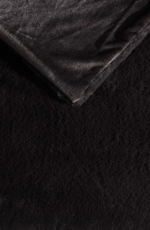 Kenneth Cole New York Solid Faux Fur Throw In Dark Brown