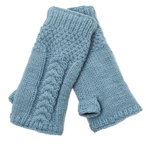 Hand Knit Cable Fingerless Gloves
