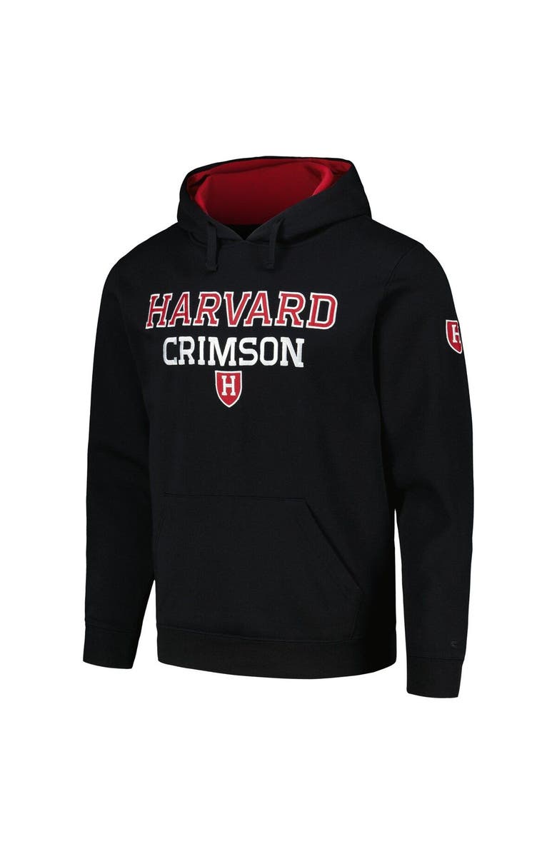 COLOSSEUM Men's Colosseum Black Harvard Crimson Sunrise Pullover Hoodie, Alternate, color, Black