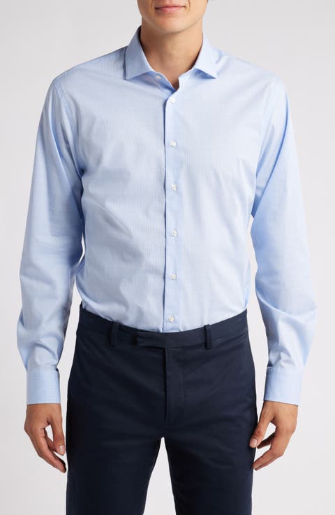 Easy Care Extra Trim Fit Plaid Dress Shirt