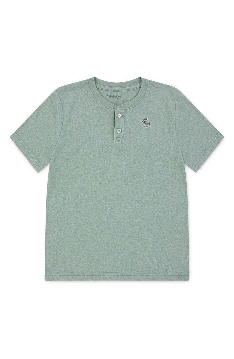 abercrombie kids Kids' Essential Cotton Blend Henley, Main, color, Chinois Green Heather