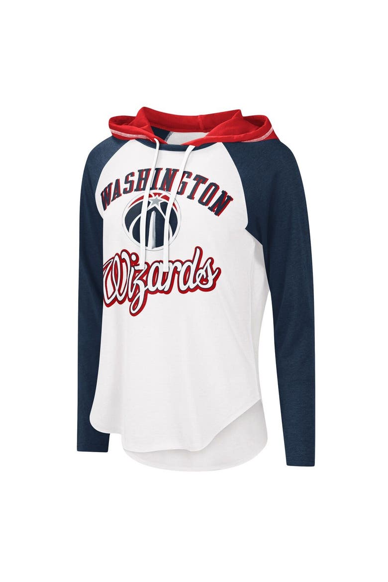 Women's G-III 4Her by Carl Banks White Washington Wizards MVP Raglan Hoodie Long Sleeve T-Shirt, Alternate, color, White