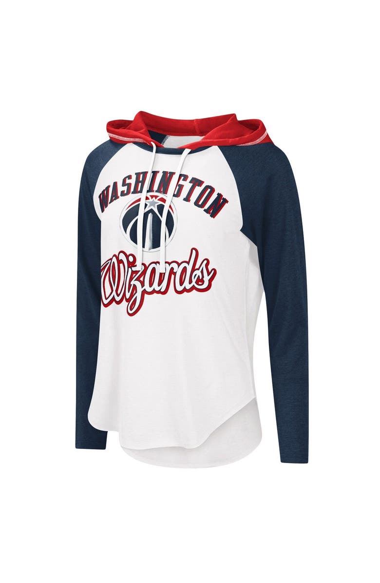 G-III 4HER BY CARL BANKS Women's G-III 4Her by Carl Banks White Washington Wizards MVP Raglan Hoodie Long Sleeve T-Shirt, Alternate, color,