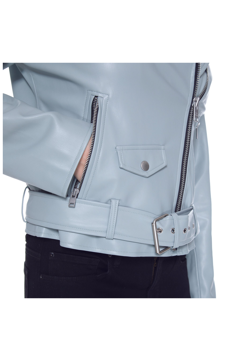 Classic Moto UNreal Leather Jacket, Alternate, color, Dusty Blue