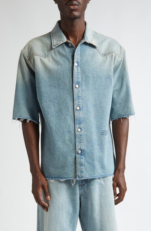 Raw Edge Denim Shirt