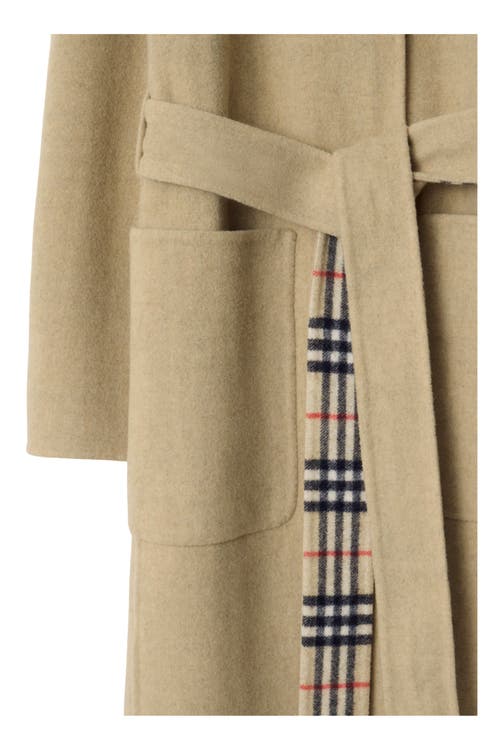 Burberry Breasted Reversible Coat In Brown