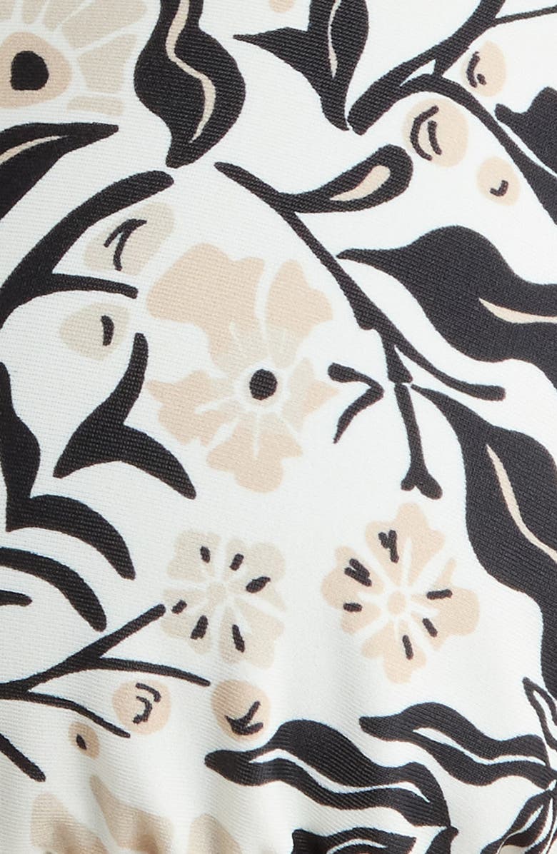 Ramy Brook Nikoleta Floral Appliqué Triangle Bikini Top, Alternate, color, Black Combo