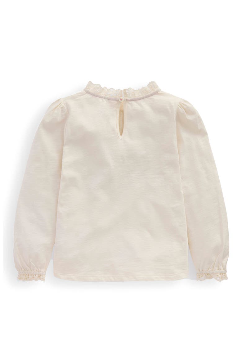 Kids' Embroidered Eyelet Accent Cotton Top, Alternate, color, SOFT IVORY