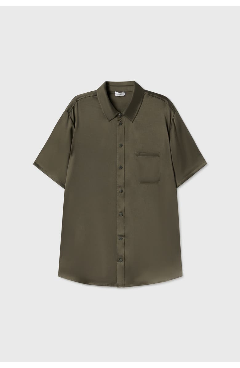 SILK LAUNDRY Short Sleeve Boyfriend Shirt, Main, color,