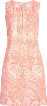 Tommy Bahama Palm A Dora Split Neck Linen Blend Dress