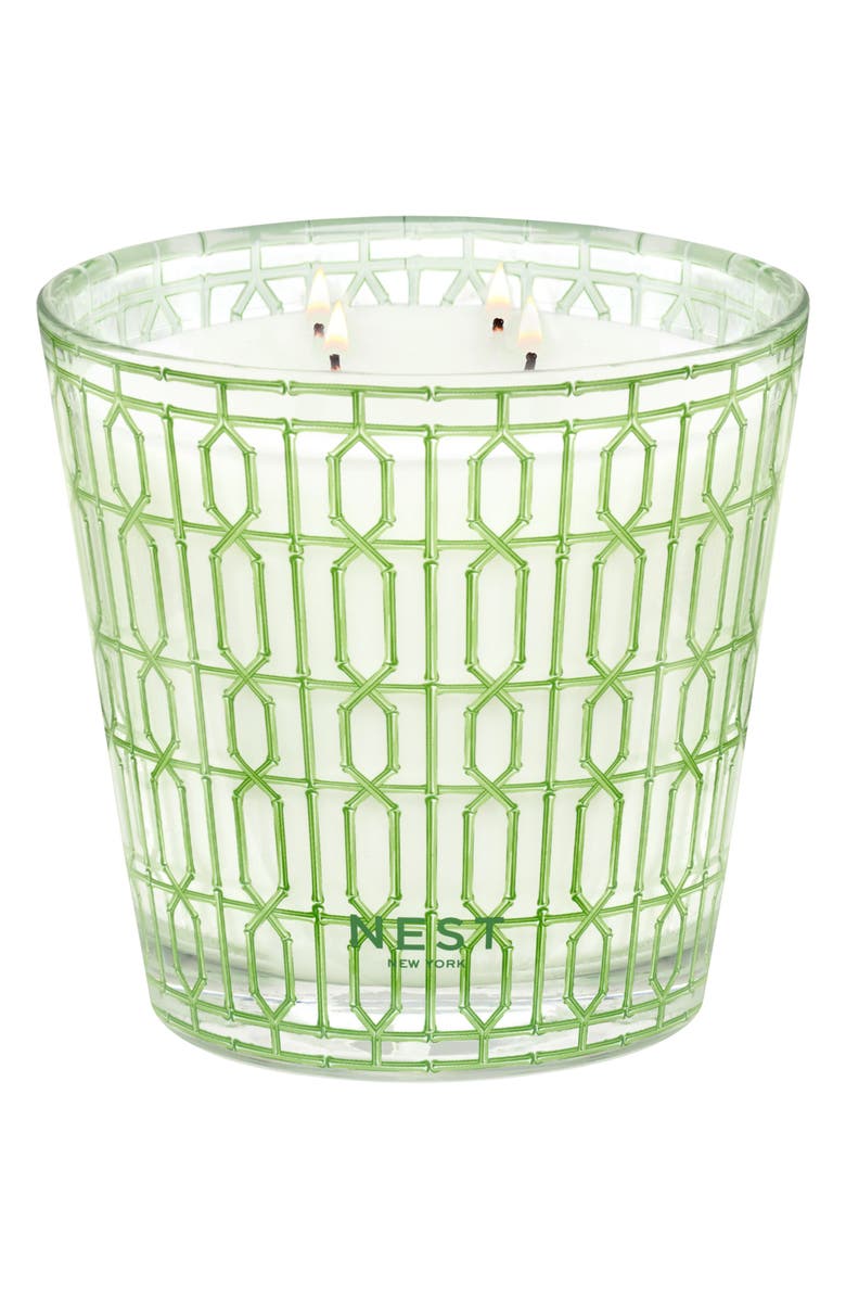 NEST New York Bamboo Decorative 3-Wick Candle, Alternate, color, Green