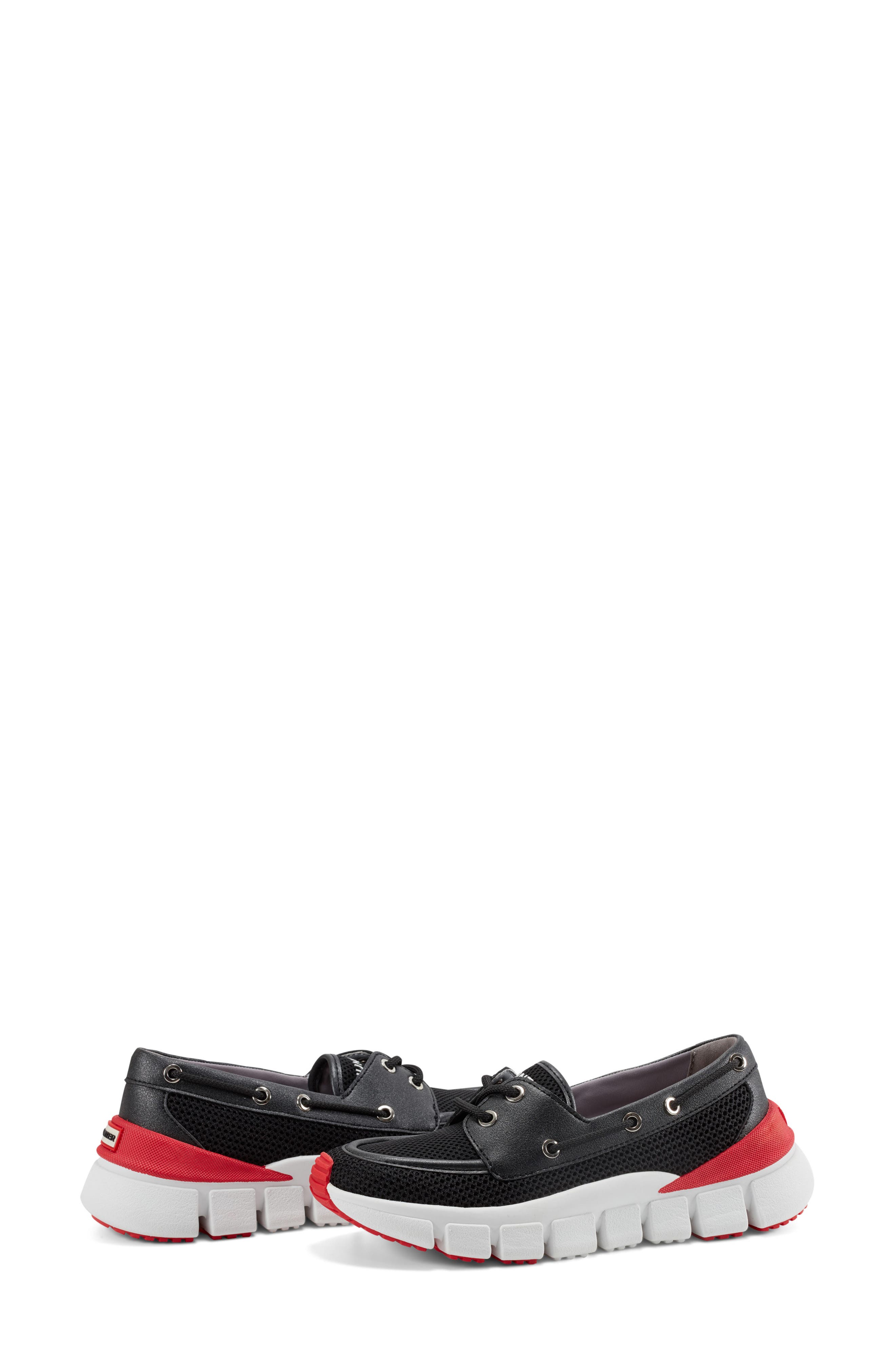 Hunter Sasa Boat Shoe, Alternate, color, Black