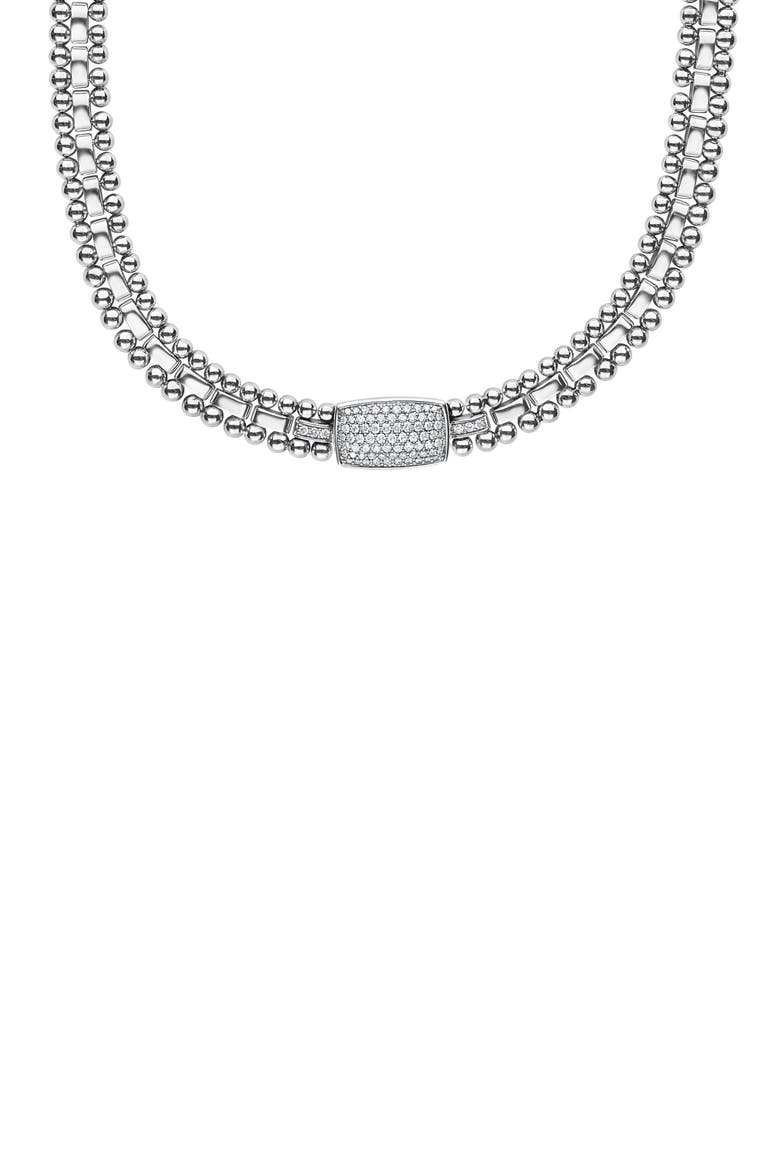 Caviar Spark Diamond Pavé Collar Necklace, Alternate, color, SILVER/ DIAMOND