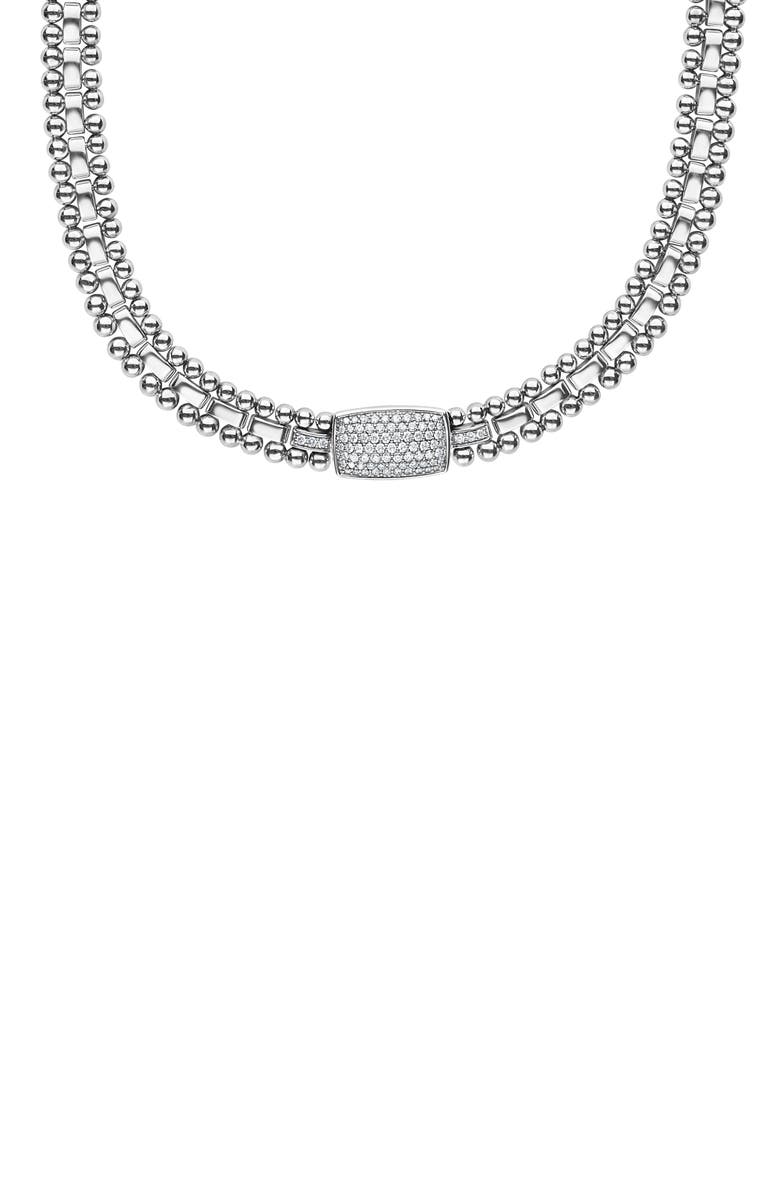 LAGOS Caviar Spark Diamond Pavé Collar Necklace, Alternate, color, 